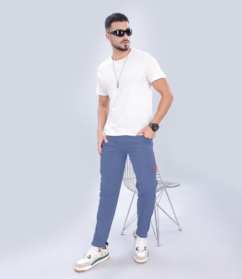 SHODOX® Men's Casual Regular Fit Cargo Trackpant with Drawstring, Elastic Bottom with Side Pockets (Pack of 1) - Image 4