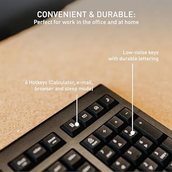 Cherry KW 3000 WIRELESS KEYBOARD WITH NUMBER KEYPAD, SPANISH LAYOUT (QWERTY), 2.4GHZ RADIO, LOW NOISE KEYS, FLAT DESIGN, BATTERY OPERATED, BLACK - Image 3