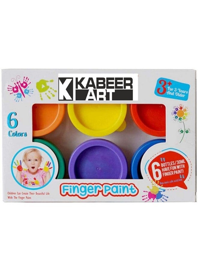 كبير آرت مجموعة كابير آرت من 6 زجاجات طلاء أصابع غير سامة سعة 30 مل بألوان ناعمة وسهلة الخلط والغسل والتجفيف، متعددة الألوان - Image 1