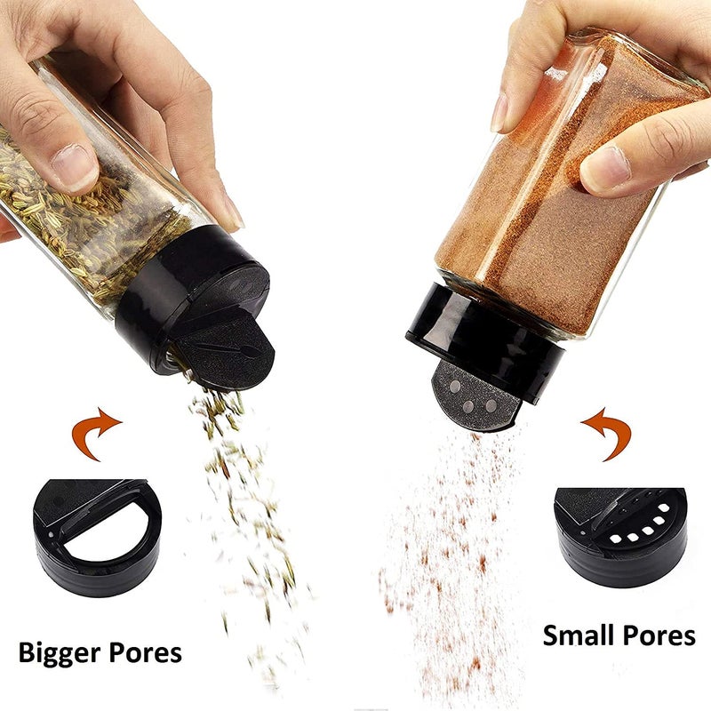MARMIX Salt Pepper Glass Jar Spice Holder Dispensers Oregano and Chilly Flakes Dispenser Shaker Masala jar Spice Container Square 135 ML Each Bottle 4 - Image 3
