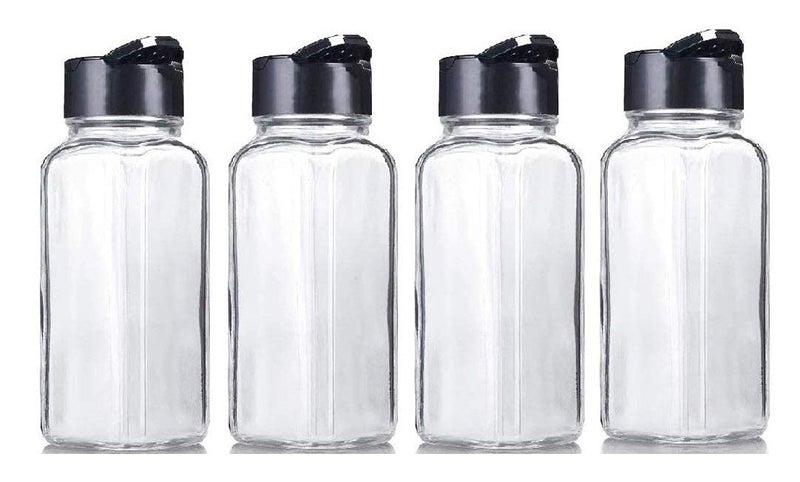 MARMIX Salt Pepper Glass Jar Spice Holder Dispensers Oregano and Chilly Flakes Dispenser Shaker Masala jar Spice Container Square 135 ML Each Bottle 4 - Image 2