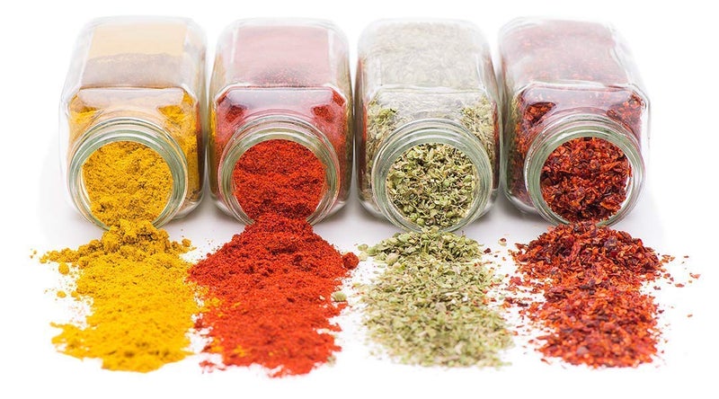 MARMIX Salt Pepper Glass Jar Spice Holder Dispensers Oregano and Chilly Flakes Dispenser Shaker Masala jar Spice Container Square 135 ML Each Bottle 4 - Image 1