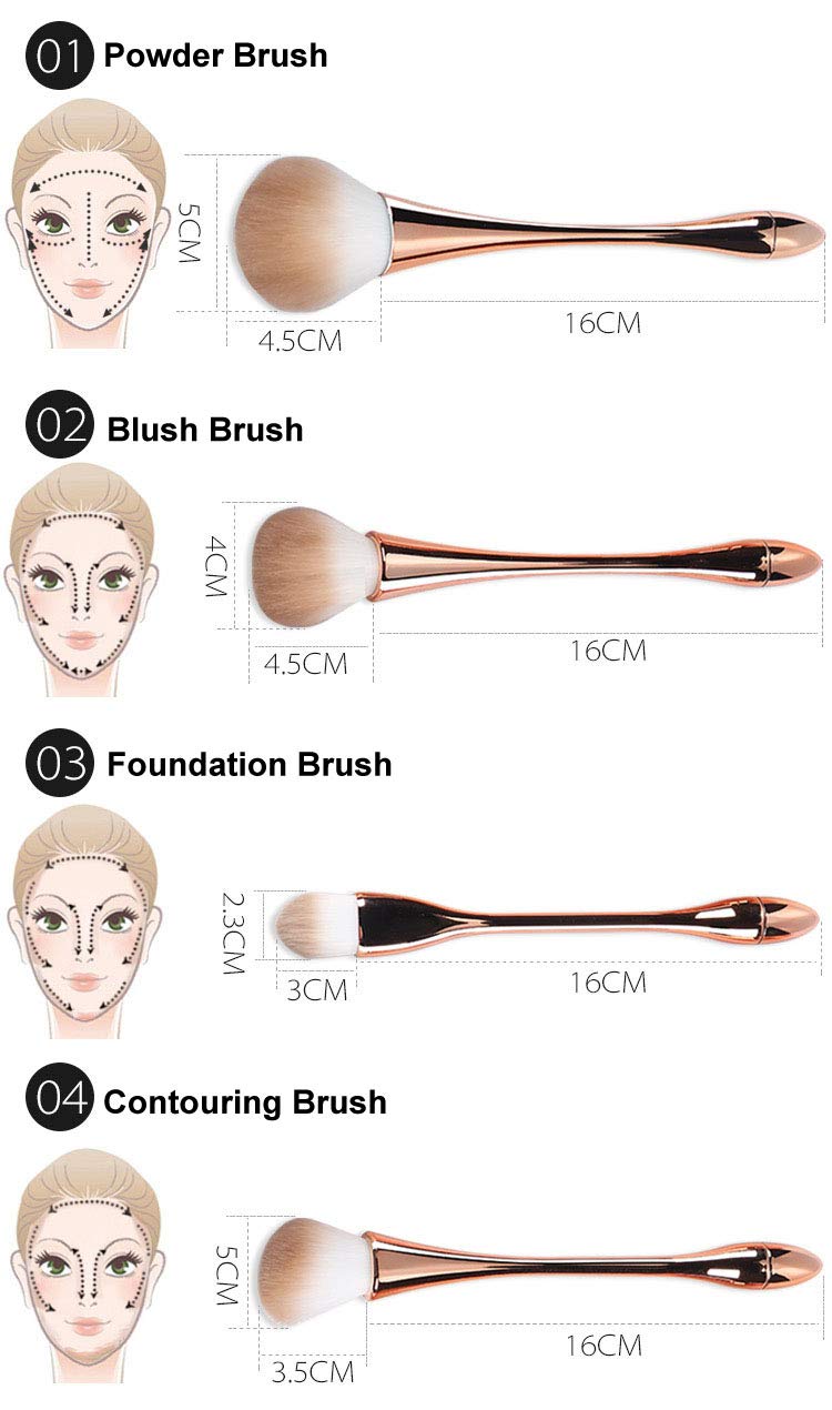 DISHIN super soft makeup brushpowderblush foundationcontouring brush set of 10 10 Brush set - Image 5