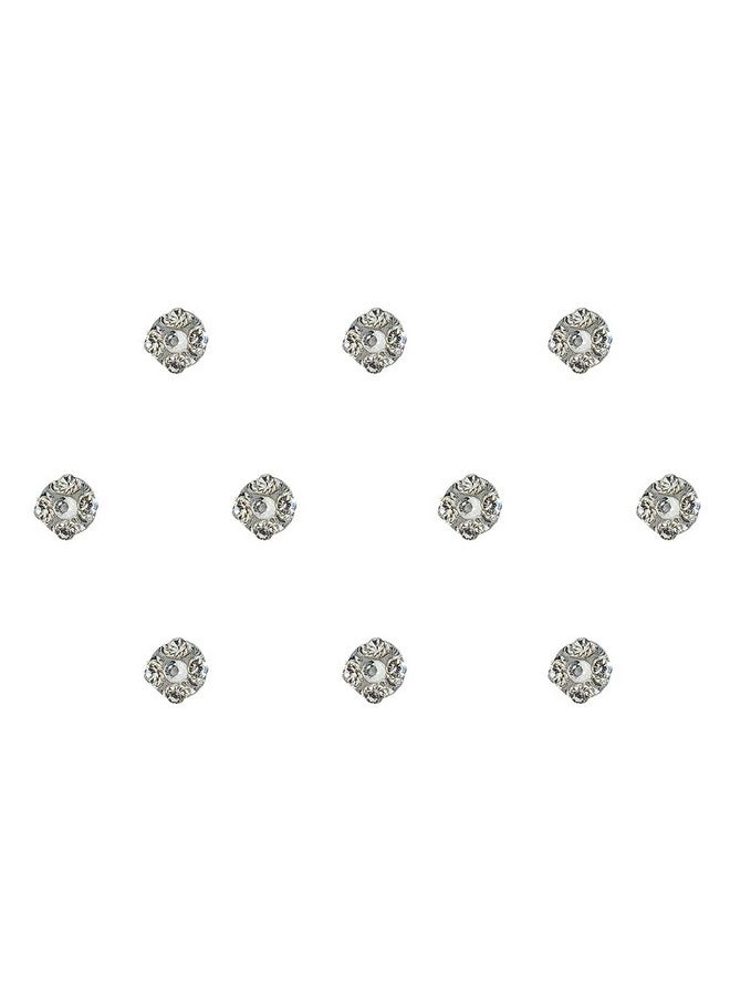 Comet Busters Beautiful Silver Round Bindi With Stones (5mm) (BIN1677) - Image 1