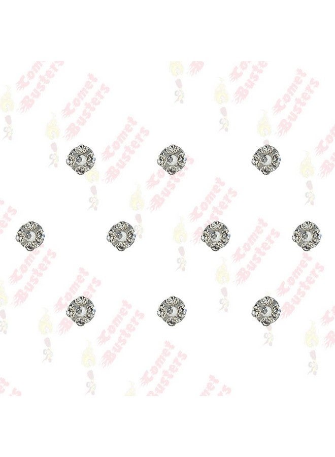 Comet Busters Beautiful Silver Round Bindi With Stones (5mm) (BIN1677) - Image 4