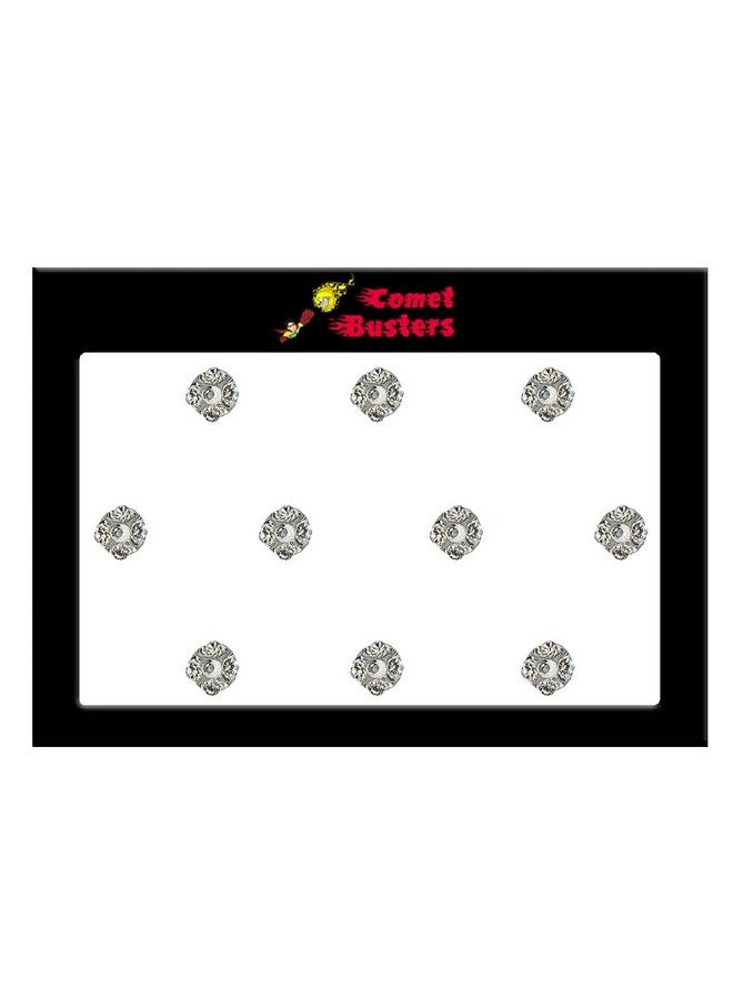 Comet Busters Beautiful Silver Round Bindi With Stones (5mm) (BIN1677) - Image 3