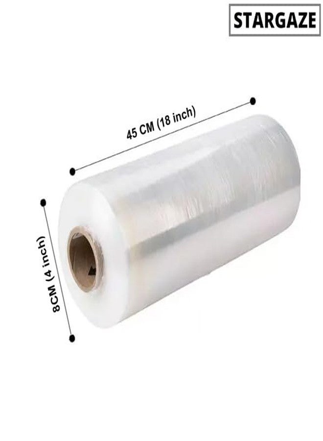 STARGAZE 18 Inch (45 cm) X 200 Meters Large Transparent Stretchable Film wrap Roll for Packing. Weight 1450 Grams. Pack of 1 - Image 2
