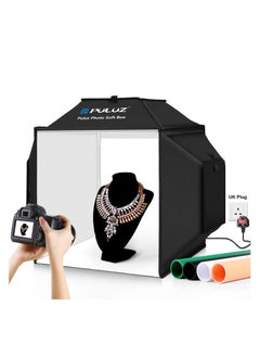 PULUZ Upgrade Light Box & Soft Box 40cm 16"x16" Inches  Professional Shooting Tent with 480 LED Lights Photo Studio Light Box Photography with 4 Color PVC Backdrops for Jewelry and Product Photography  - Image 1