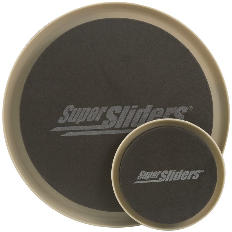 SUPER SLIDERS زلاجات الأثاث القابلة لإعادة الاستخدام 3 1/2" و 7" للجوانب الدائرية للسجاد - حركة سهلة وحماية للأسطح، بيج (8 عبوة) - Image 3