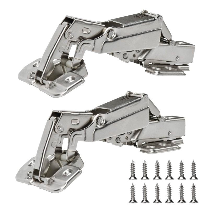 Cabinet Hinge 175-Degree Opening Nickel-Plated Steel - Smooth Soft-Close Protection Concealed Hydraulic Hinge for Frameless Kitchen Cabinets & DIY Home Projects - Image 1