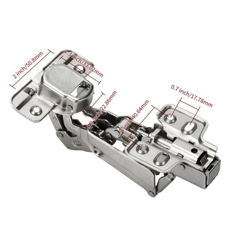 Cabinet Hinge 175-Degree Opening Nickel-Plated Steel - Smooth Soft-Close Protection Concealed Hydraulic Hinge for Frameless Kitchen Cabinets & DIY Home Projects - Image 3