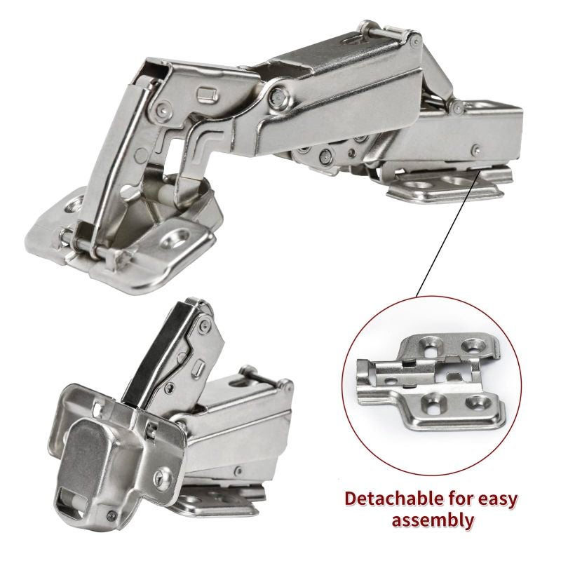 Cabinet Hinge 175-Degree Opening Nickel-Plated Steel - Smooth Soft-Close Protection Concealed Hydraulic Hinge for Frameless Kitchen Cabinets & DIY Home Projects - Image 2