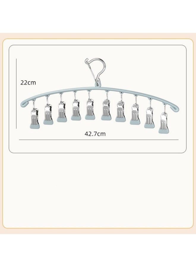 GGEROU Versatile PU-Coated 10-Clip Sock Hanger Closet Organizer 4 Pack Grey - Image 2
