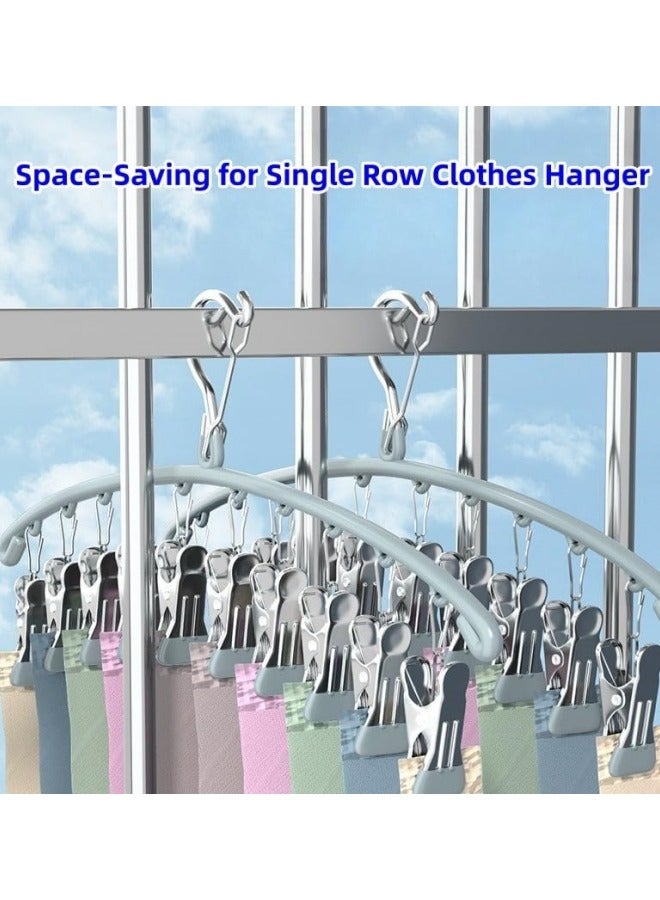 GGEROU Versatile PU-Coated 10-Clip Sock Hanger Closet Organizer 4 Pack Grey - Image 3