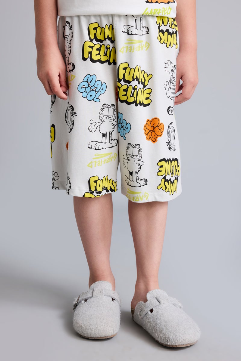 DeFacto White Boy 2 piece Regular Fit Garfield Knitted Pyjamas Casual - Image 5