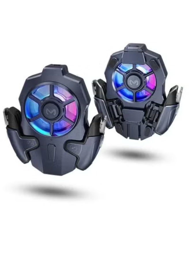 Memo AK03 Mobile Game Controller with Built-in Cooling Fan – Ergonomic Gamepad Joystick Trigger with Adjustable Buttons & Air Cooler for PUBG, Free Fire, COD and More – Compatible with iOS & Android Smartphones – Enhance Mobile Gaming Comfort & Performance - Image 1