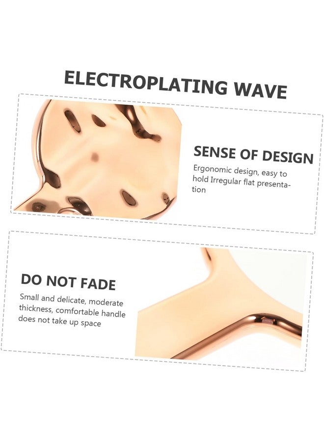 Scarlet Line Professional Rose Gold Round One Sided Mirror With Plastic Grip Handle For Cosmetic Makeup, Salon Barber Hairdressing For Men And Women - Image 3