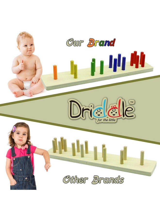 Driddle Wooden Educational Sorting and Stacking Toy - Learn Color and Shape Recognition - Puzzle Blocks Toy for Toddlers - Preschool Children Game - Kids Montessori Education - Image 3