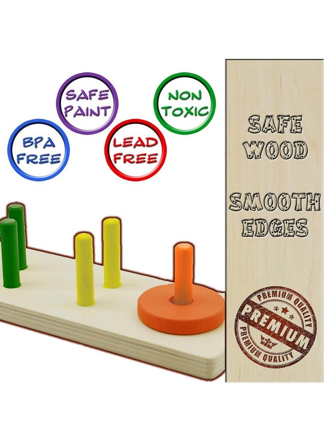 Driddle Wooden Educational Sorting and Stacking Toy - Learn Color and Shape Recognition - Puzzle Blocks Toy for Toddlers - Preschool Children Game - Kids Montessori Education - Image 4