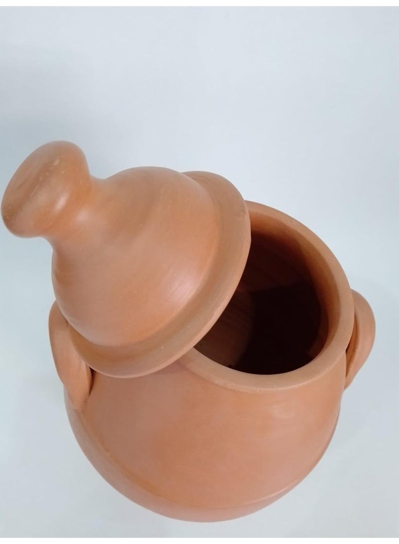 An authentic clay pot with a lid and handles - Image 3