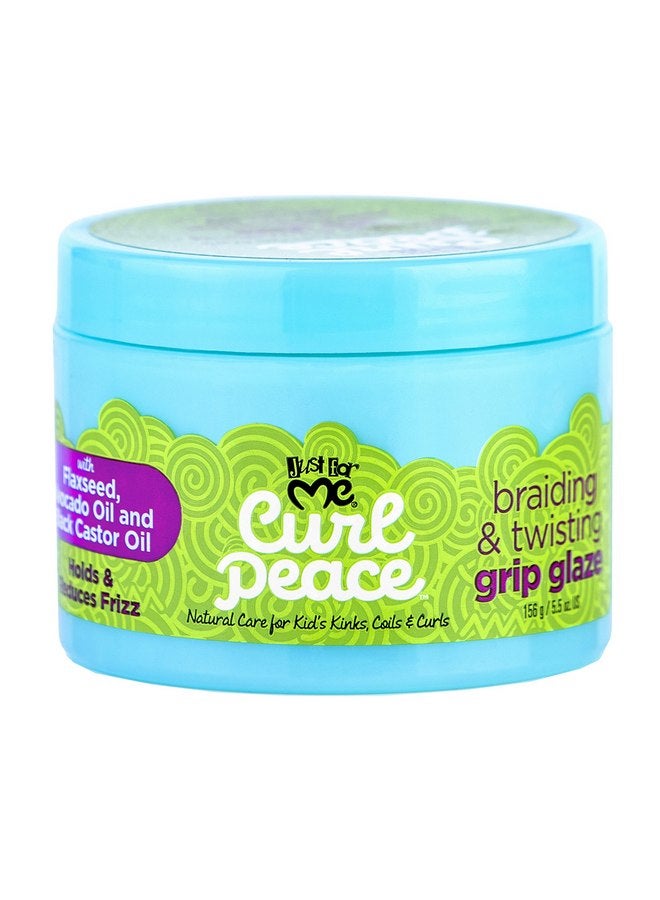 Just For Me Curl Peace Braiding & Twisting Grip Glaze - Holds & Reduces Frizz, Contains Flaxseed, Avocado Oil & Black Castor Oil, Nourishes & Strengthens Hair 5.5 oz - Image 1