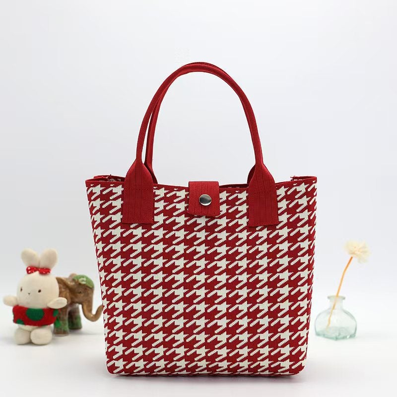 Trendy Knitted Bag Woven Tote Bag Korean Style New Handbag Large Capacity Female Student Shopping Bag Manufacturer - Image 4