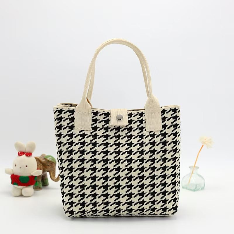 Trendy Knitted Bag Woven Tote Bag Korean Style New Handbag Large Capacity Female Student Shopping Bag Manufacturer - Image 5