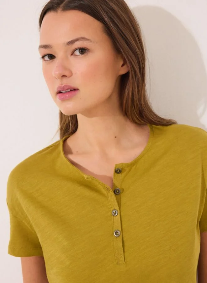 women'secret Short sleeve t T-shirt 100% cotton khaki