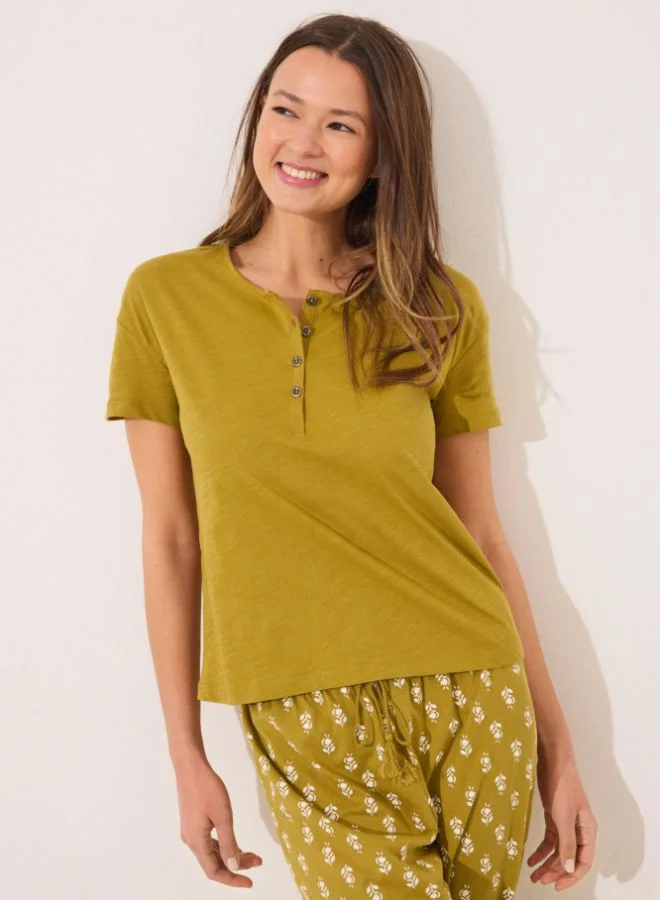 women'secret Short sleeve t T-shirt 100% cotton khaki
