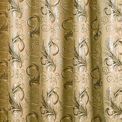 GLORY RUGS Jacquard Luxury Window 2 Panel Set Taupe Curtain with Attached Valance and Backing Bedroom Living Room Dining 2 Curtains 55x84 inches Each Jana - Image 4