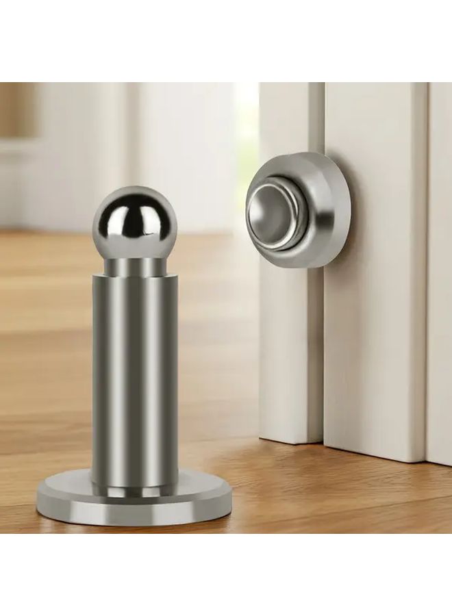 Heavy Duty Magnetic Door Stopper Adjustable Height 304 Stainless Steel Wall Floor Mount - Image 4