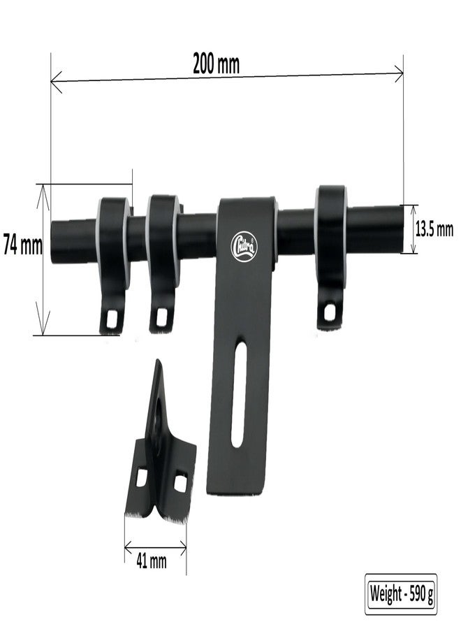 Chitra Wave Series Stainless Steel Heavy Aldrop for Single Door for Home/Office Door (8 Inch, Black) Pack of 1 - Image 2