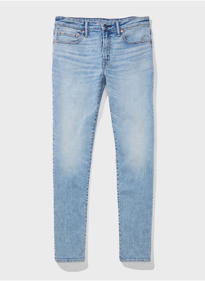 American Eagle - Airflex+ Light Wash Straight Jeans - Image 1