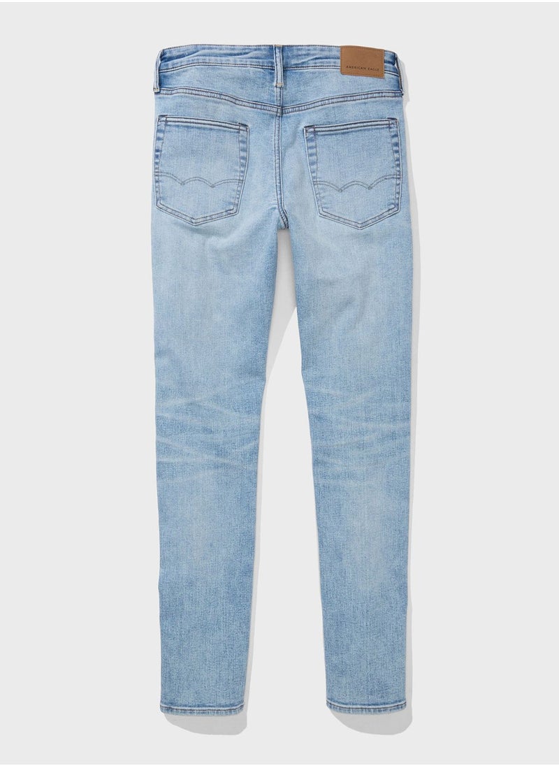 American Eagle - Airflex+ Light Wash Straight Jeans - Image 1