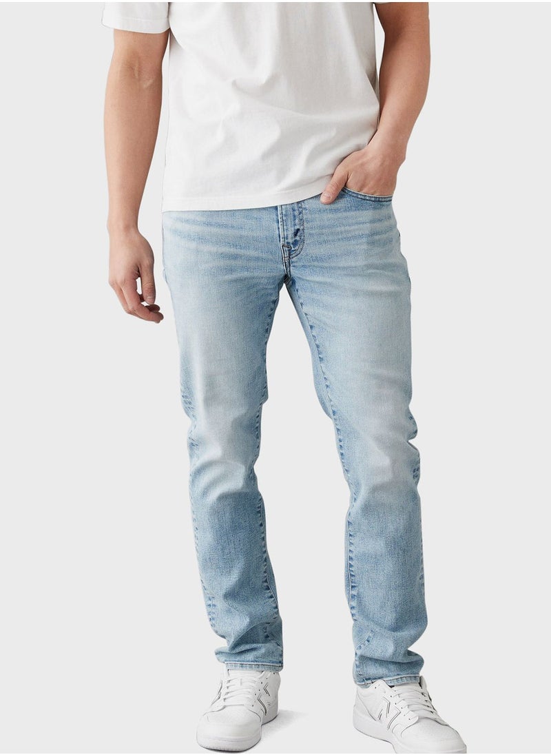 American Eagle - Airflex+ Light Wash Straight Jeans - Image 1