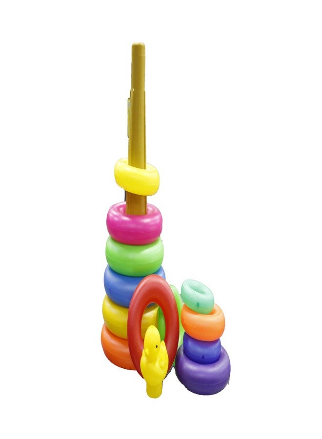 Toyztrend Plastic Duck Stacking Ring Super Stack Up Educational Toy Multicolour 12 Rings for Toddlers - Image 3