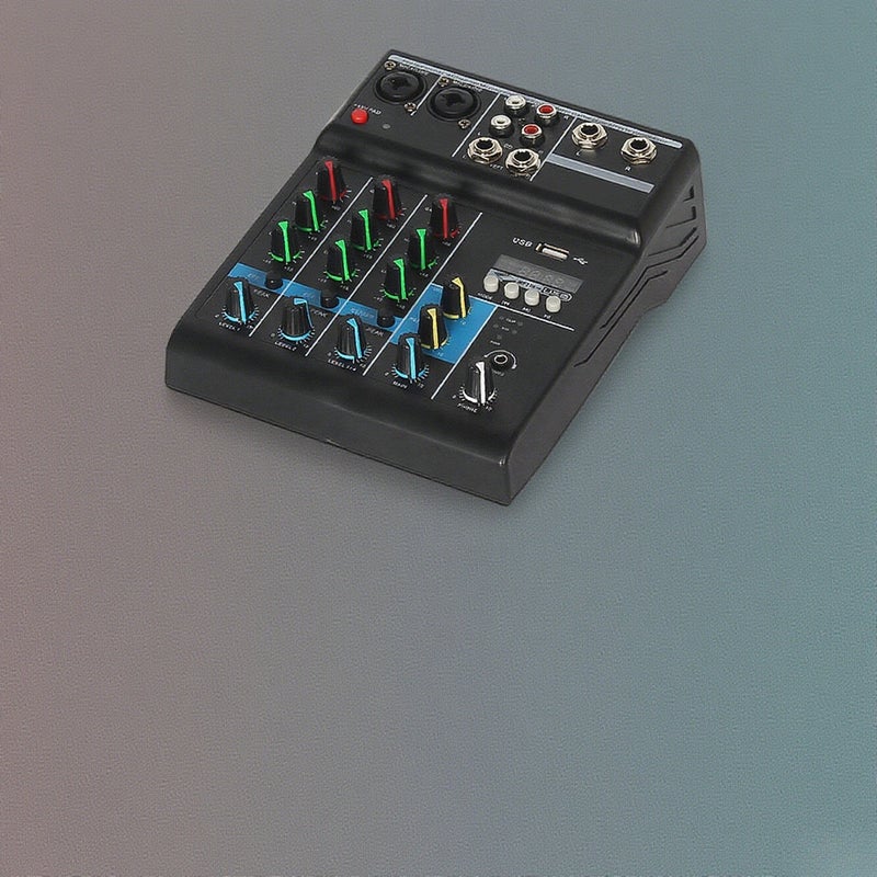 Mixing Console 4-Channel: Professional Sound Card Effects Console - Built-in Upgraded BT Module USB Mixer for Home Music Production, Webcast, Karaoke & Network Teaching - Image 2