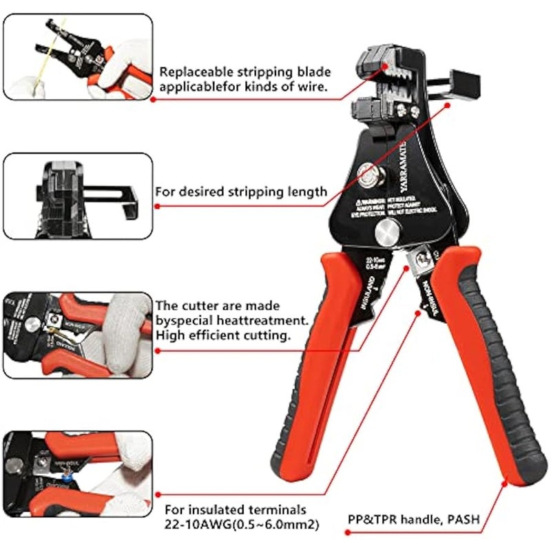 Wire Stripper Universal 3 In 1 Automatic Tool, Wire Crimping Cutting And Stripping Tool, Stripper Wire Range: 18-8AWG, Universal Handheld Quick Stripper, Electrical Tools for Electrician 7 - Image 2
