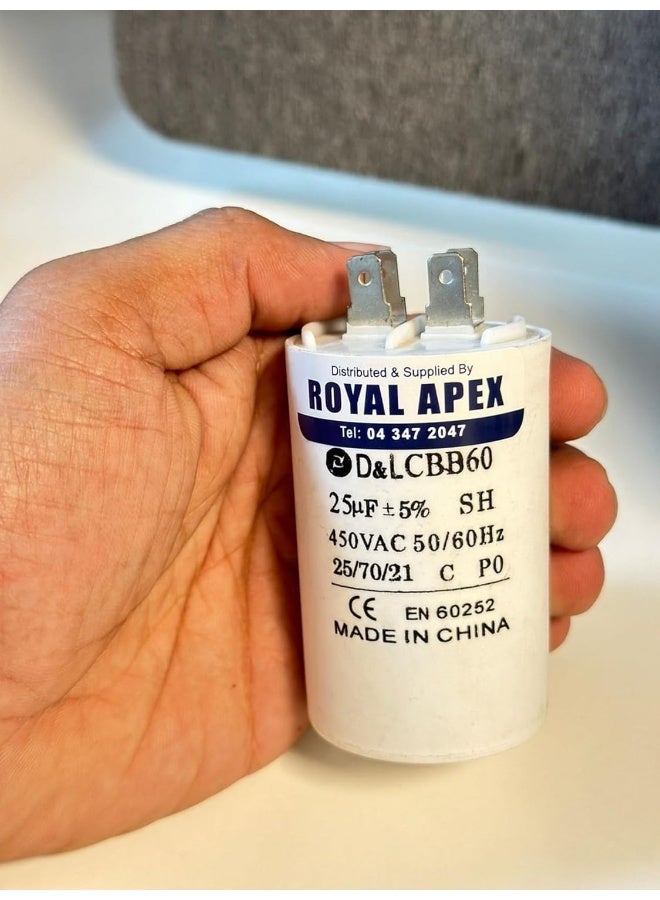 Royal Apex 2 Pin Pvc Round Capacitor For Motor Compressor Etc Ce En60252 2 Pin 25Mfd 25‚µf - Image 2