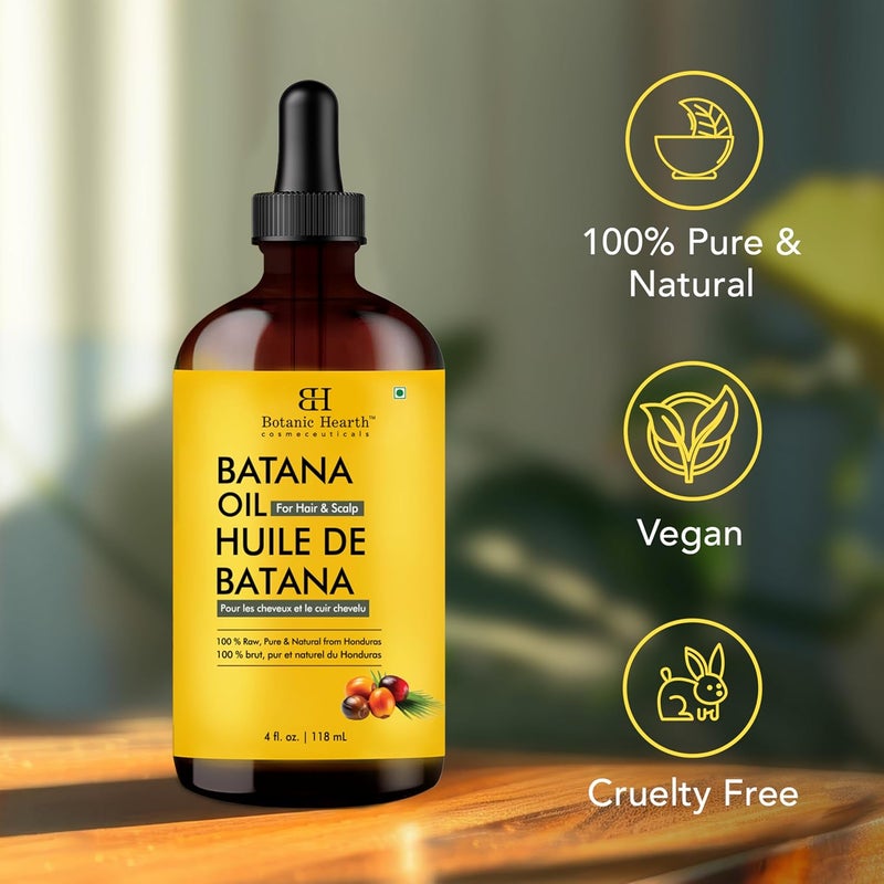 Botanic Hearth Batana Oil 118 ML for Hair Growth, Natural, Unrefined, Organic, Sourced from Honduras, Enhances Hair Thickness, Prevents Hair Loss, Repairs Damaged Hair, for Men & Women - Image 5