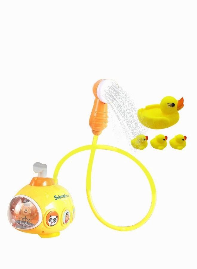 PYEBE Automatic Submarine Water Spray Bath Toy with 4pcs Floating Yellow Duck - Image 1