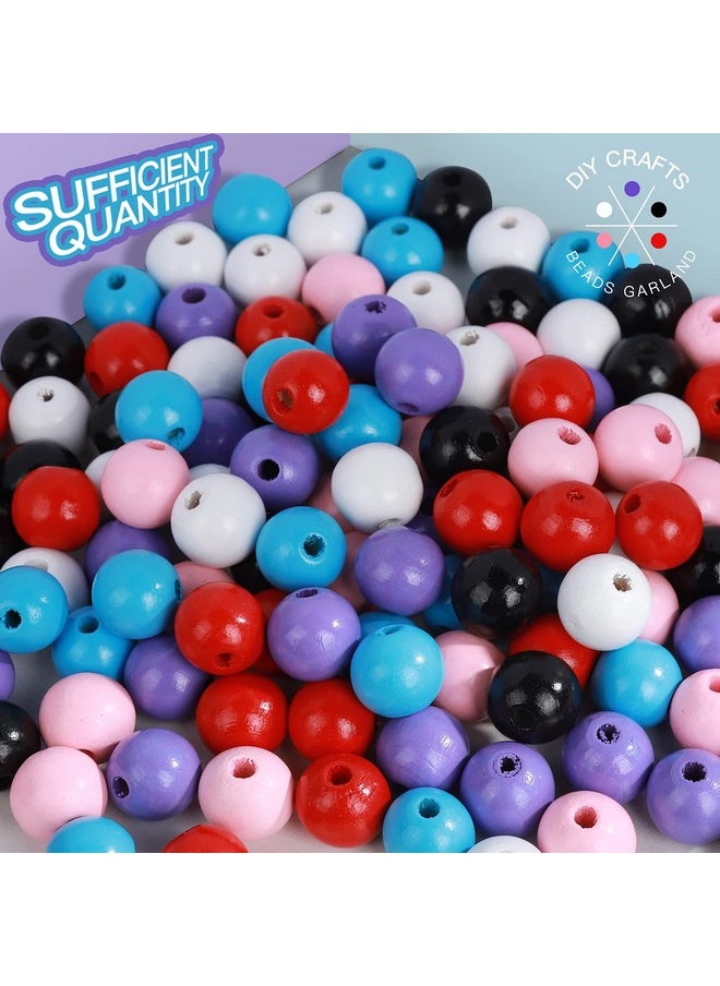 HNYYZL HNYYZL Wooden Beads- Pack of 180Pcs with 6 Colors, Drilled Holes Wooden Loose Bead, Round, Unfinished, Natural Wood Beads for Crafts, DIY & Decoration, Halloween & Christmas Necessities  - Image 3