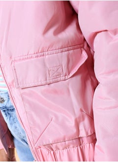 Freehand Women Regular Fit Solid Crop Cargo Puffer Jacket  - Image 5