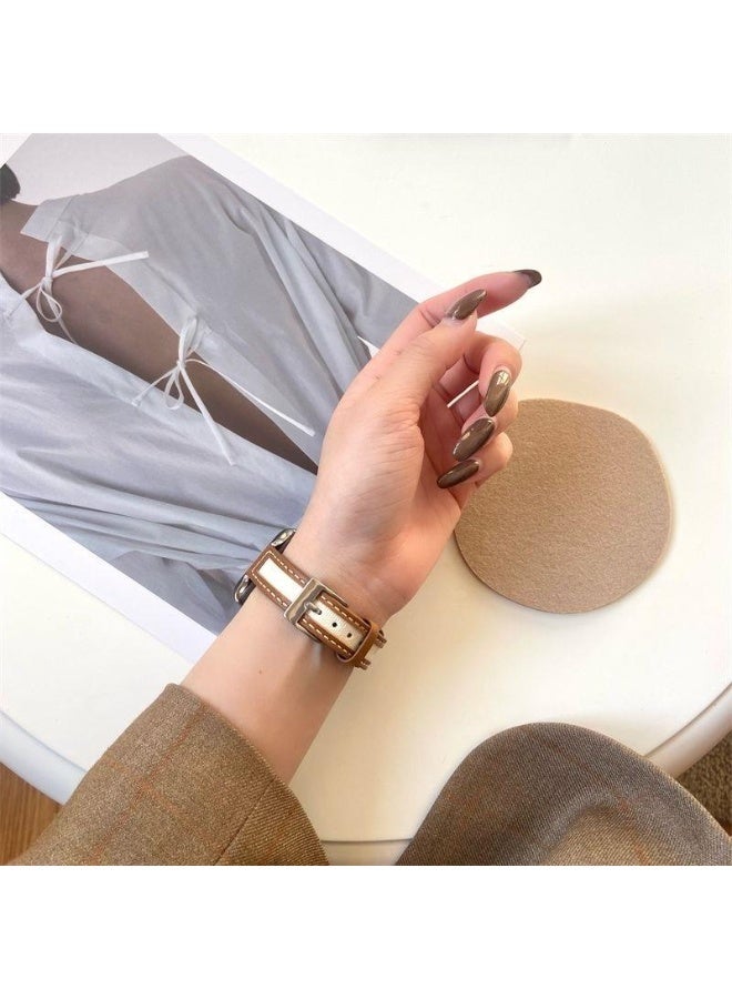 OLYSON Leather Bands Women Compatible with Apple Watch Band 38mm 40mm 41mm 42mm(S10/11) Grain Leather Thin Strap, Feminine Designer Wristband for iWatch Series11 10 9 8 7 6 5 4 3 2 1 SE Ultra - Image 3