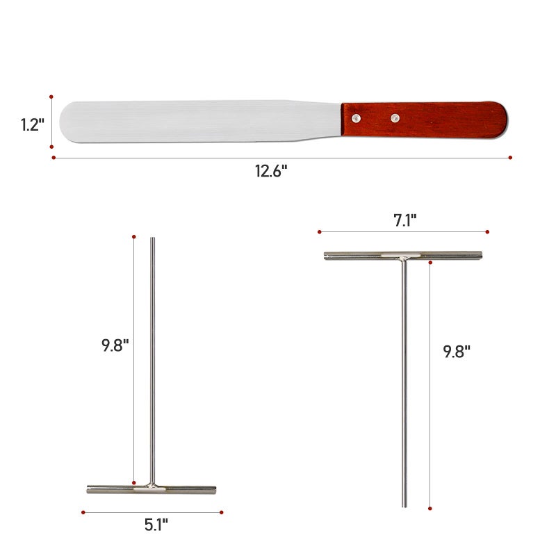 Lilithye Crepe Spreader and Spatula Kit Stainless Steel Crepe Spreader Tool 5", 7" Spreaders and 12" Spatula(3 Pcs) - Image 2