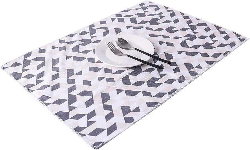 EZYHOME Set of 4 Microfiber Large Dish Towels - Soft, Super Absorbent Rhombus Pattern Multi-Purpose Washable & Reusable Kitchen Towels for Home (Size: 65 x 45cm, 350gsm) - Image 5