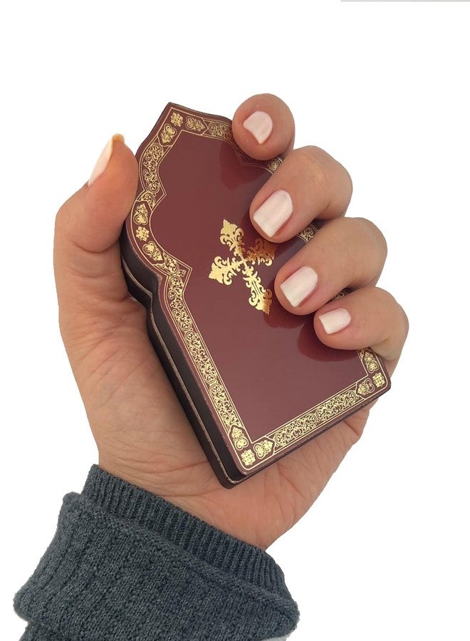 نيدزو أيقونة قلبَي يسوع ومريم الأقدسين من نيدزو، ثنائية مصغرة على شكل قبة كنيسة، 4 بوصات، هدية دينية كاثوليكية ثنائية - Image 4