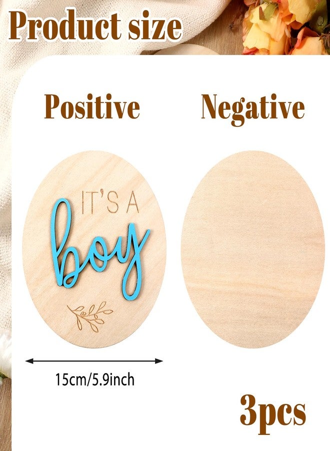 Azefnuhk 3 Pcs Baby Announcement Sign, Gender Reveal Sign for Baby Birth, Its a Boy & Girl and Hello World Newborn Signs, Wooden Newborn Welcome Board for Hospital, Shower Party, Photo Props - Image 2