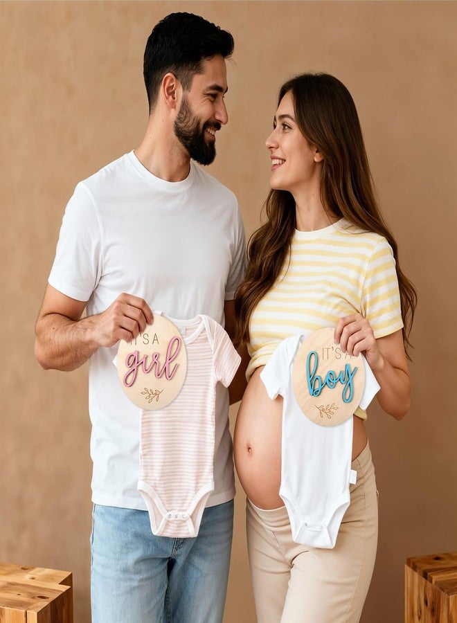 Azefnuhk 3 Pcs Baby Announcement Sign, Gender Reveal Sign for Baby Birth, Its a Boy & Girl and Hello World Newborn Signs, Wooden Newborn Welcome Board for Hospital, Shower Party, Photo Props - Image 4
