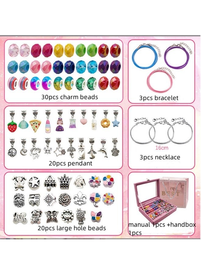 JCB CHIC طقم صنع المجوهرات الساحرة، طقم صنع الأساور للبنات من 8-12 سنة، جاهز للهدية، ممتع وسهل الصنع، 76 قطعة لطيفة متلألئة تلهم الإبداع والتعبير عن الذات (HK869) - Image 2